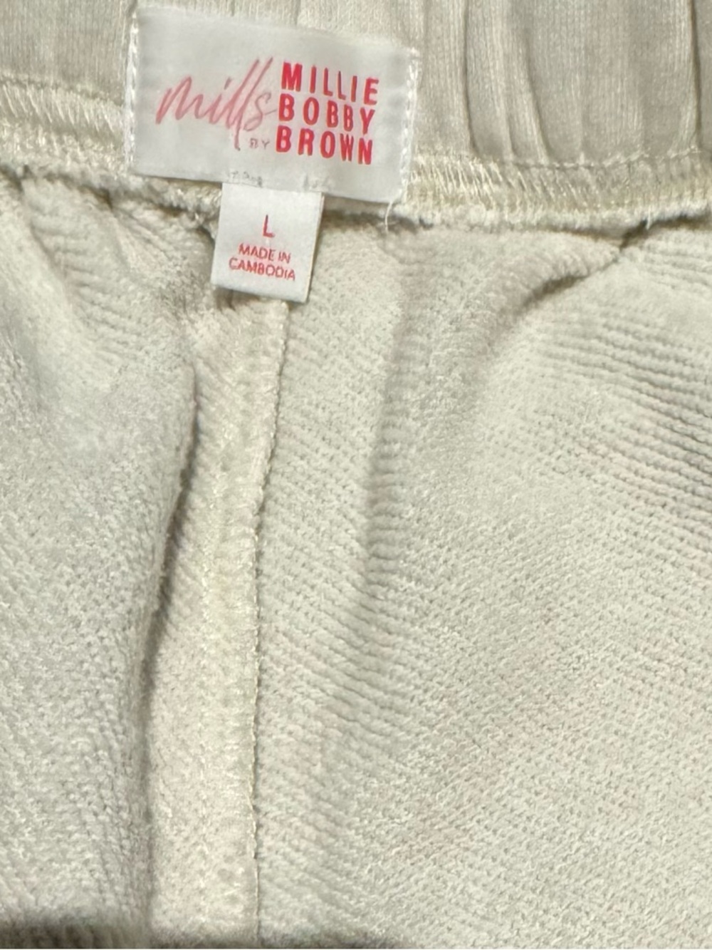 Women’s Cream Lounge Shorts with Drawstring Waist - Picture 2 of 3